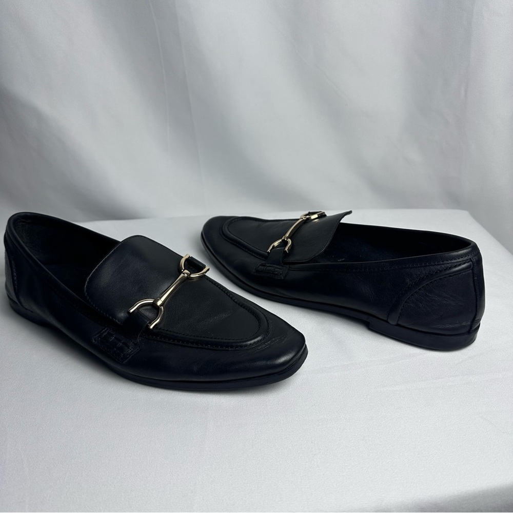 Zara Women’s Black Leather Loafers size 10/40 - Picture 3 of 16